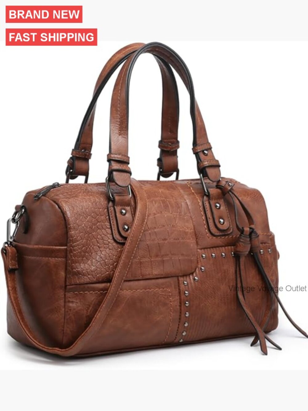 Large Vegan Leather Hobo Satchel Tote with Detachable Strap